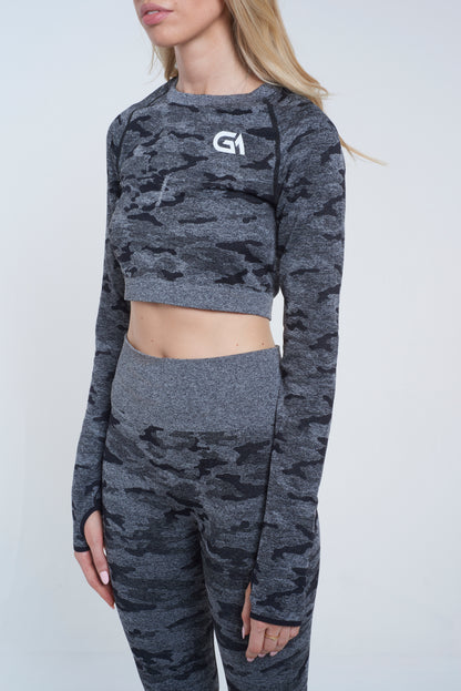 GA Women’s Seamless Long-Sleeve Training Set – Slate Grey