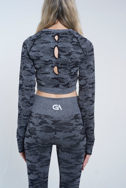 GA Women’s Seamless Long-Sleeve Training Set – Slate Grey