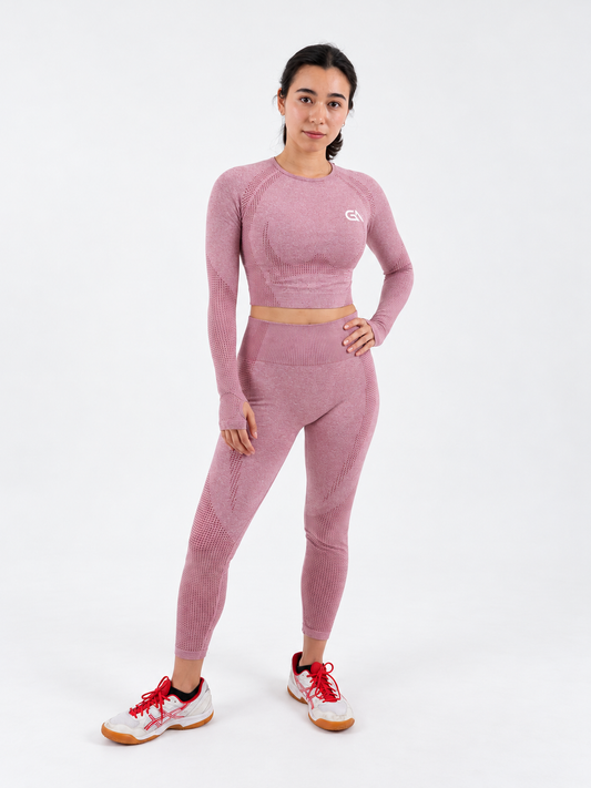 GA Seamless Long Sleeve Crop Top & Leggings Set