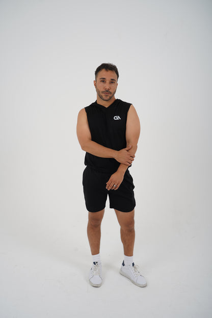 GA Sleeveless Training Hoodie – Black