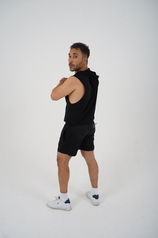 GA Sleeveless Training Hoodie – Black