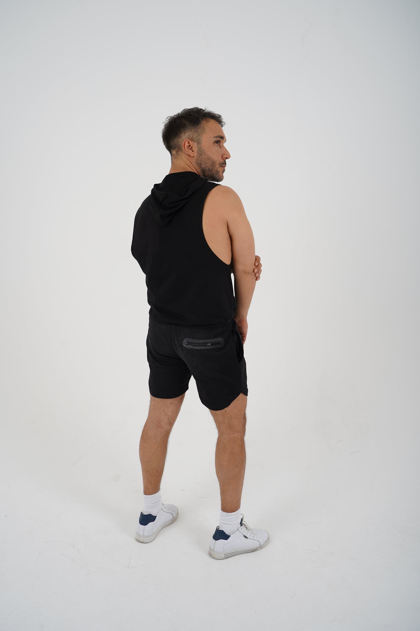 GA Sleeveless Training Hoodie – Black