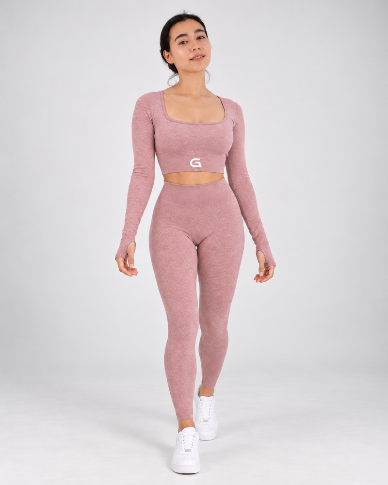 GA Caryl Long Sleeve Crop Top & Leggings Set