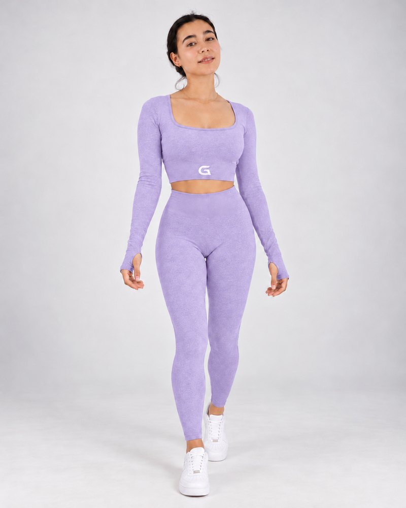 GA Caryl Long Sleeve Crop Top & Leggings Set